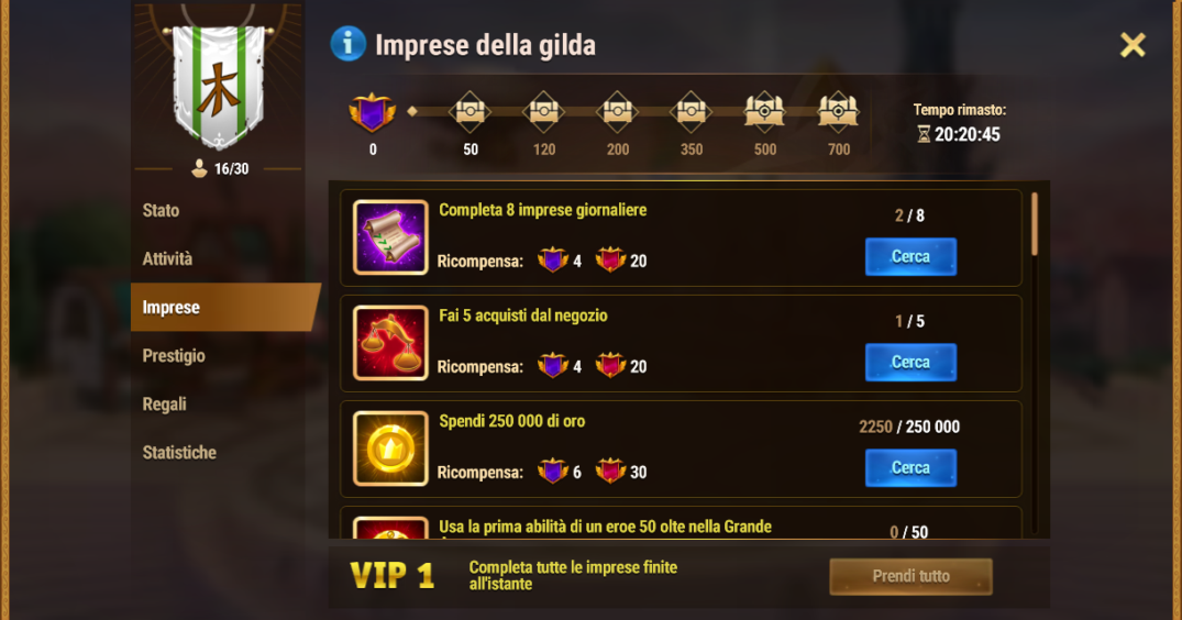 Immagine Imprese della gilda - Fai 180 acquisti dal negozio