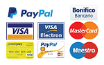 Immagine per rappresentare vari sistemi di pagamento con carte di credito o paypal