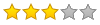 immagine di 3 stelle di color giallo e 2 stelle di colore grigio