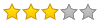 Immagine di tre piccole stelle di colore giallo e due piccole stelle di colore grigio